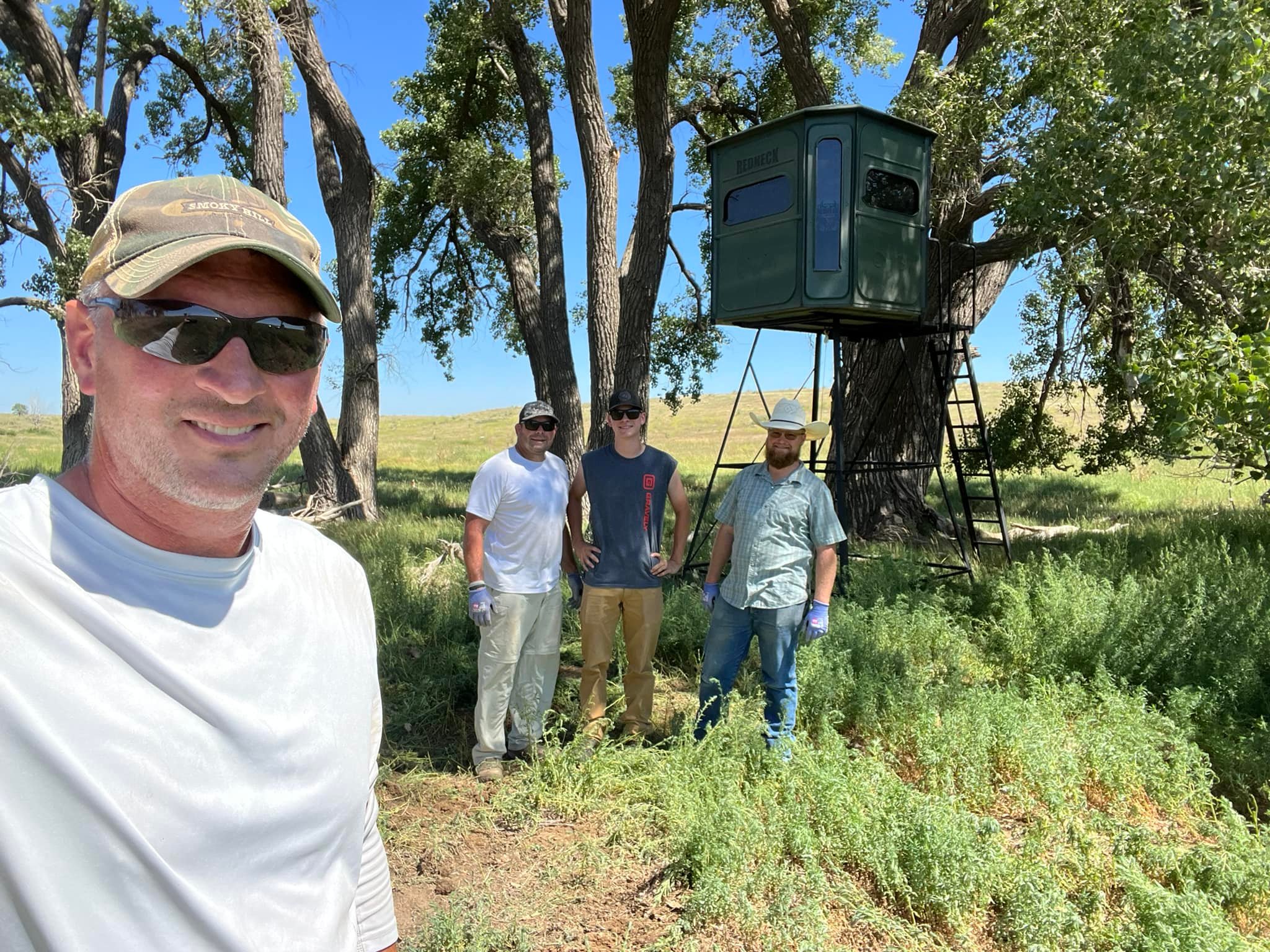 Kansas prairie tower blind install